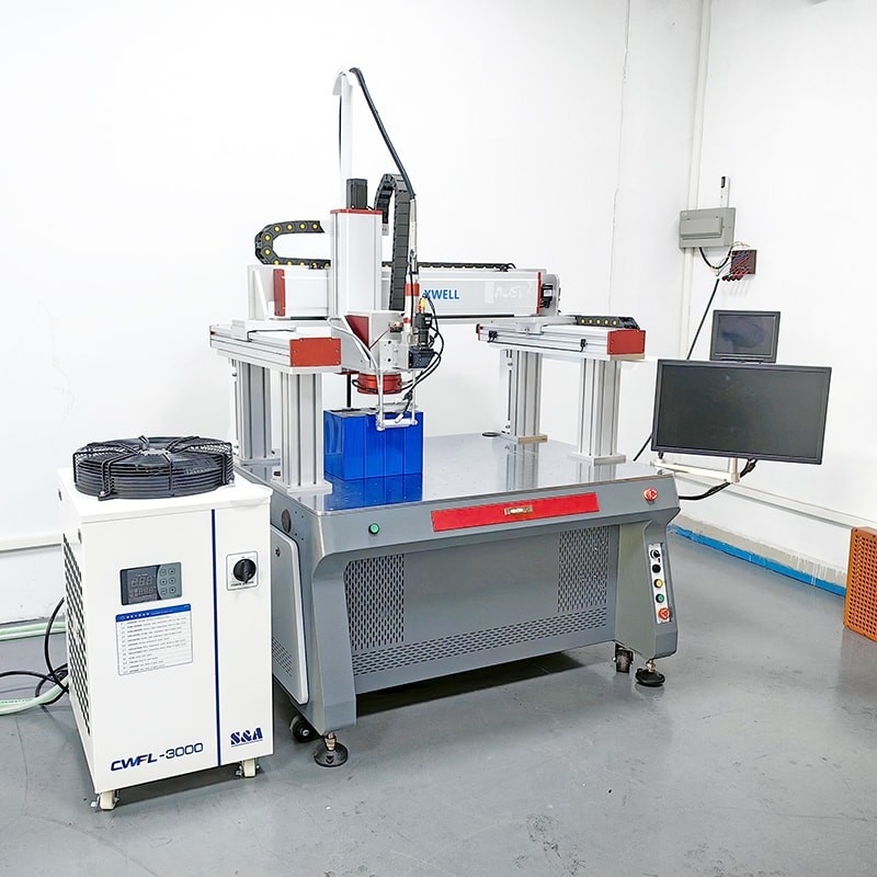 3m Batterie Laserschweißmaschine Gantry Batteriepack Tap Positive und Negative Nickelbleche Galvo Automatischer Laserschweißer