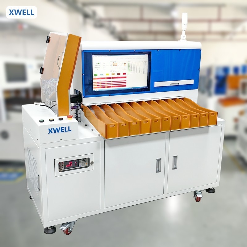 18650 26650 21700 32650 Zylindrischer Zellselektor 11 Kanalsortiermaschine für Batteriepack-Montage