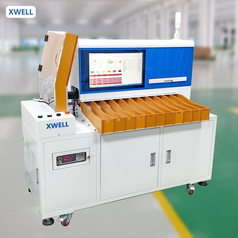 11 Kanäle 18650 21700 32650 Automatische zylindrische Sortiermaschine für Batteriezellen